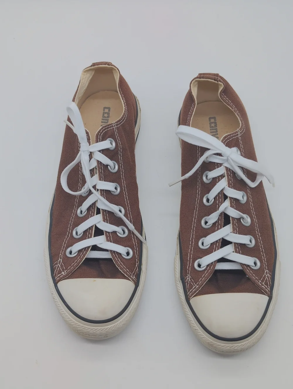 Classic Converse Low-Top Canvas Sneakers - Brown Unisex 7/9 - Picture 3 of 8